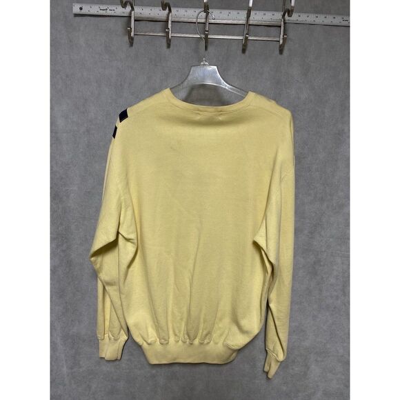 VTG Polo‎ Ralph Lauren Sweater Men L Yellow Y2K Pony V Neck Sweatshirt Pullover - Picture 9 of 13